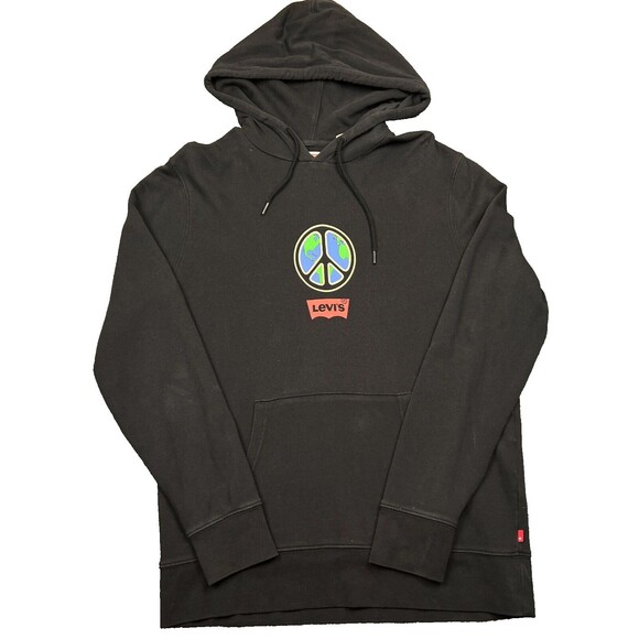 Levi Strauss & Co Levi's Peace Sign Hoodie Adult Medium Heavyweight Sweatshirt - Picture 1 of 11